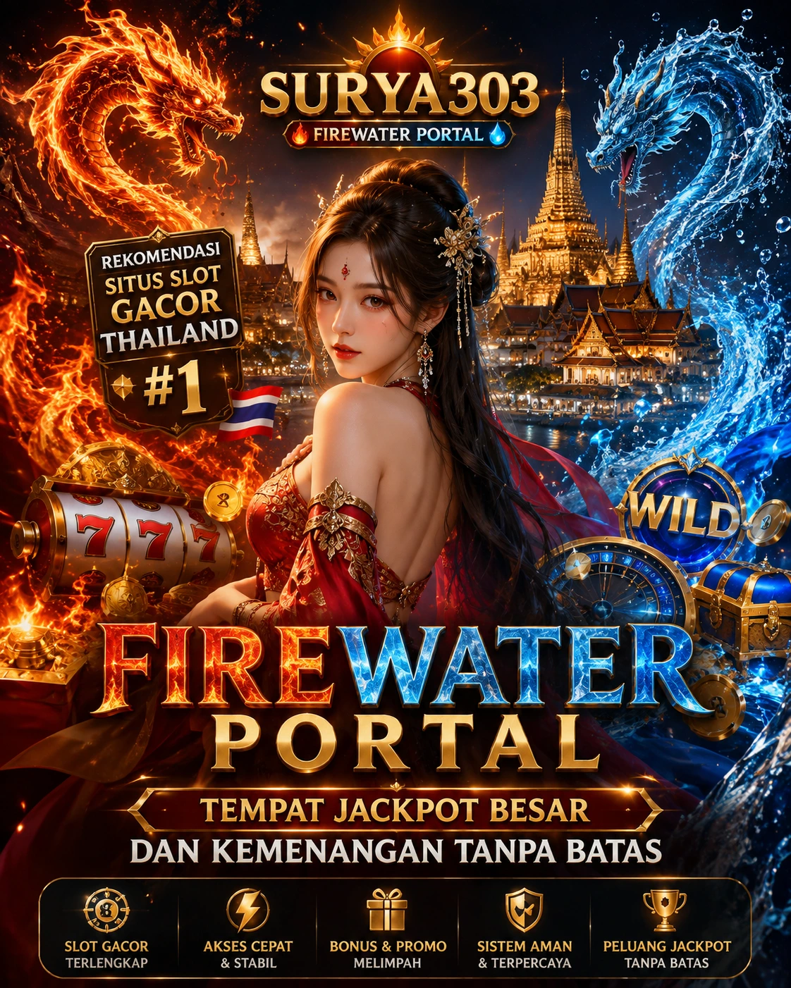 SURYA303 🔥💧 Firewater Portal Rekomendasi Situs Slot Gacor Thailand #1 Tempat Jackpot Besar dan Kemenangan Tanpa Batas